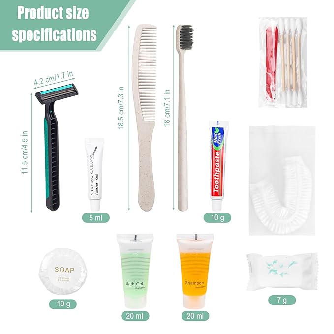 Hygiene Kit Bulk, Individually Packed, The Convenience Kit Bulk Is Fully Equipped And Clean And Hygienic, Convenience Kits Suitable For Hotel, Home, Camping, Travel (100 Sets)