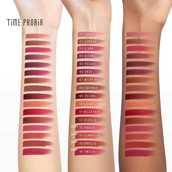 NEBULA VELVET LIP CREAM-Long Lasting Lip Stain, Waterproof and Transferproof Lip Tint, Matte Finish, Smooth Out Lip Lines, Lightweight & High Coverage, Stocking Stuffers (02 AURORA)