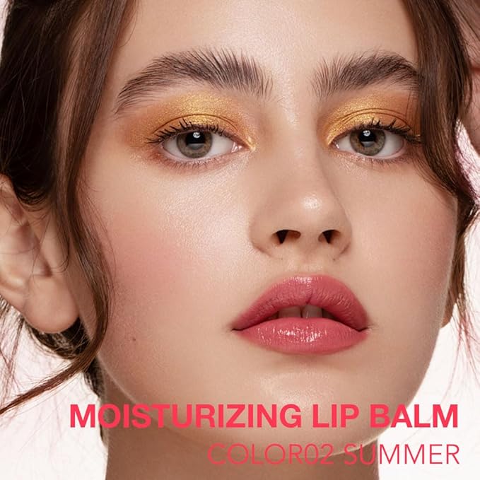 1Pcs Tinted Lip Balm Moisturizing Lipstick – Watermelon Peach Pink Sheer Hydrating Lip Color for Dry Lips – Nourishing Lip Balm for All Women with a Subtle Natural Scent (S02 Summer)