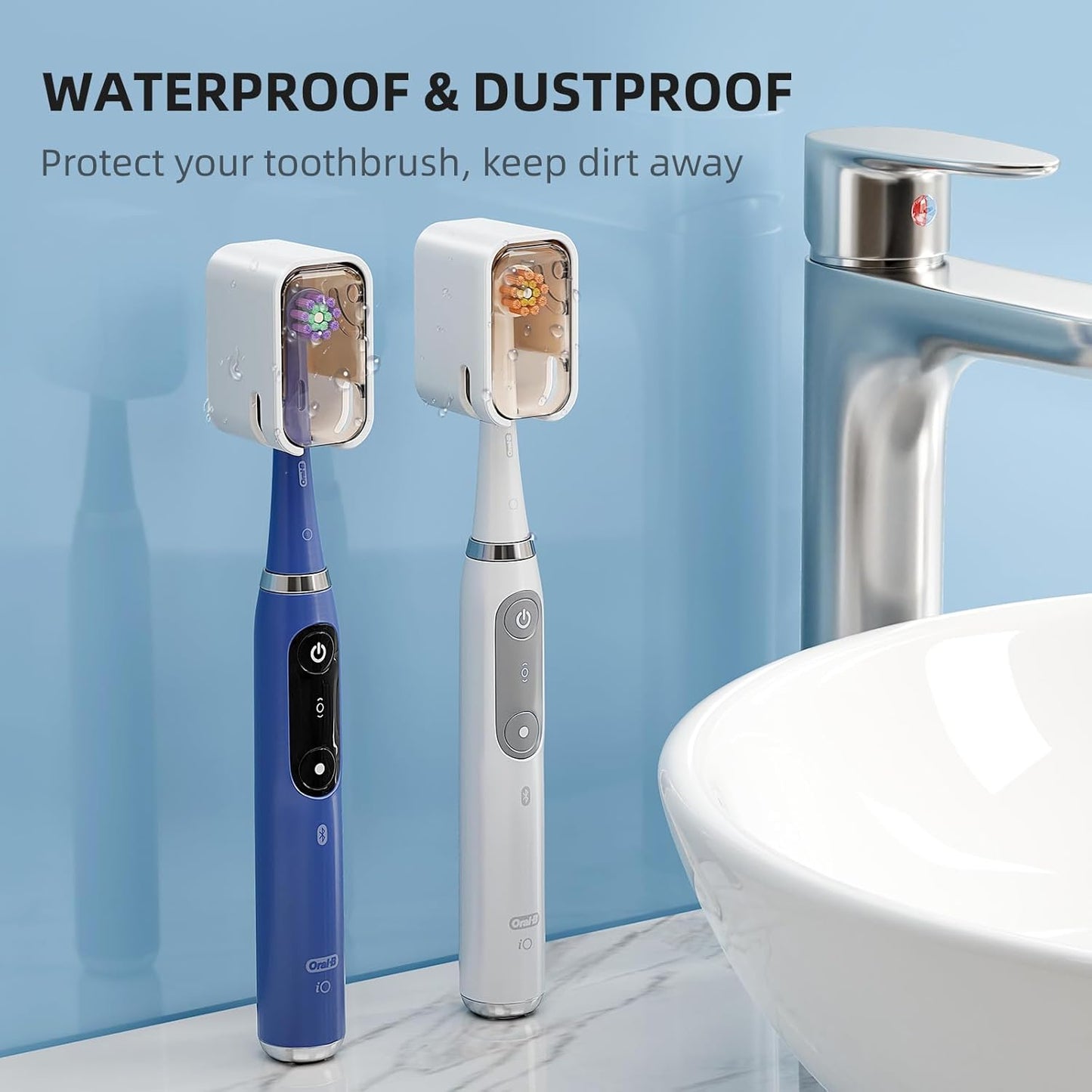 Travel Toothbrush Head Cover 2PCS, Electric Toothbrush Covers Caps, Ventilated Toothbrush Protectors Caps for Travel, Camping, Bathroom, Business, Brown