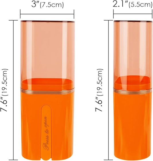 Toothbrush Travel Case, Portable Toothbrush Toothpaste Container with Mouthwash Cup, Wall Mounted Toobrushbrush Holder for Bathroom, Camping, Gym (Orange)
