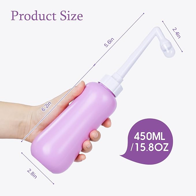 Portable Bidet Travel Large Capacity 450ml(15oz) Personal Toilet Handheld Purple