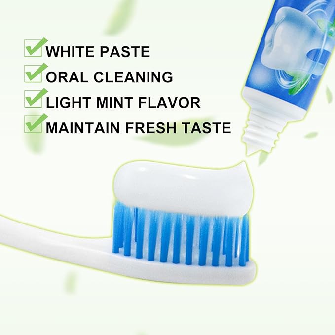 0.35 oz Bulk Travel Size Toothpaste, 50 Tubes, Mint Flavor, Mini Disposable Toothpaste for Hotel, Guests, Homeless, Office