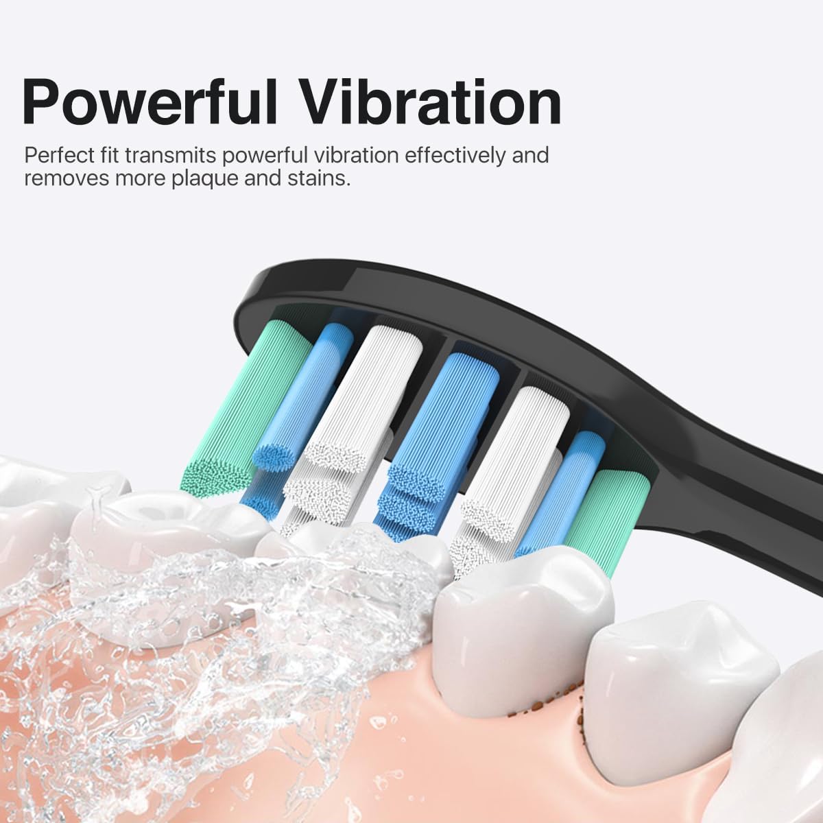 Electric Toothbrush Heads for Philips Sonicare Replacement Heads Black,Replacement Brush Head Compatible with Phillips Sonicare Electric Toothbrushes, for Philips Sonic Care Brush,6 Pcs,Black