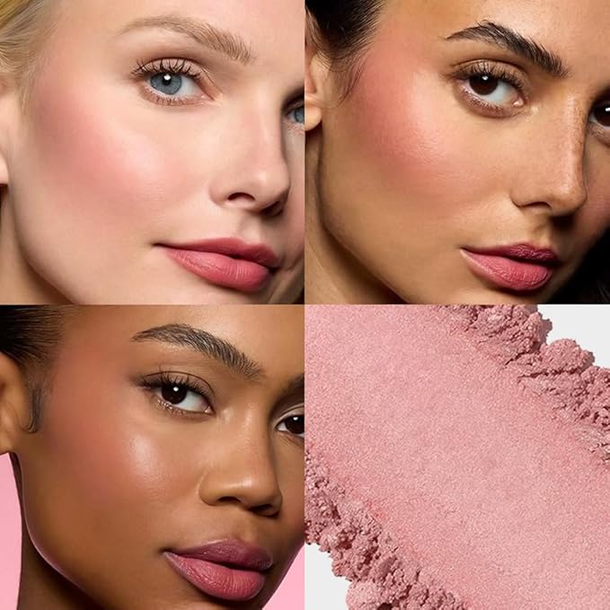Single Dusty Rose Pink Matte Powder Blush Palette Face Makeup, Blush for Looks Younger Cheeks, Monochrome Cream Blushes Lightweight Long Lasting, Blush for Women All Skin Tones Paleta de, 04