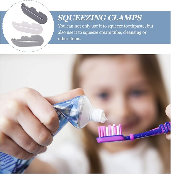 Healifty Toothpaste Squeezer Dispenser Stand 6 Pack Crocodile Shape Holders Non-Slip for Tube Cream Random Color