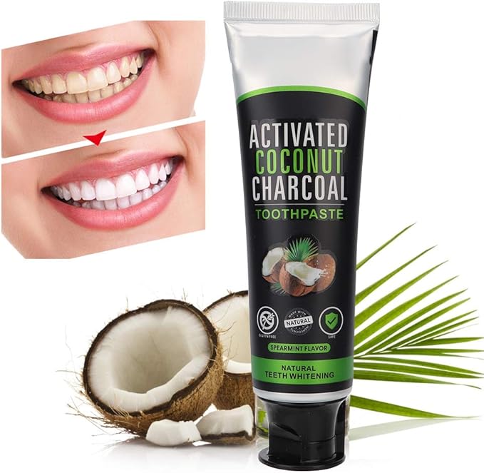 ZJchao Bamboo Charcoal Toothpaste, Activated Charcoal Coconut Oil Toothpaste for Teeth Whitening
