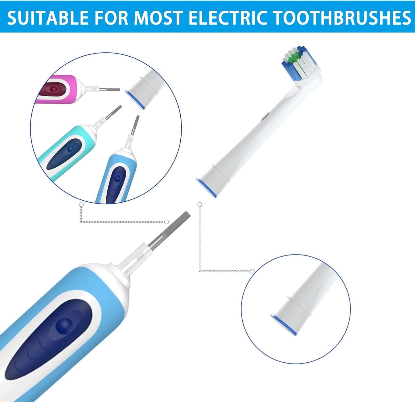 Electric Toothbrush Replacement Heads Compatible with Oral-B Soft Bristles Replacements Brush Heads 16 Pack
