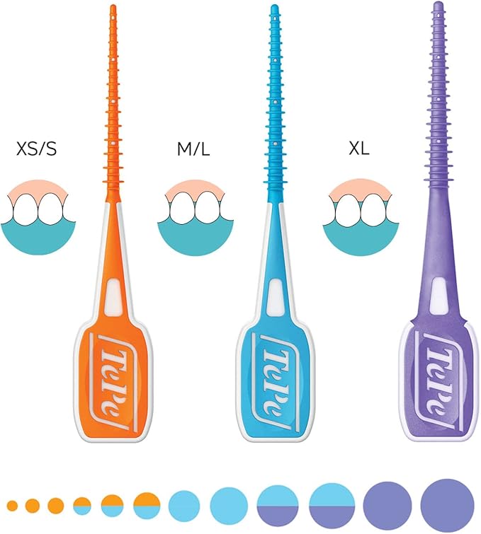 TEPE Dental Floss Picks, Tooth Picks Flossers, Floss Sticks, EasyPicks M/L, Blue, 36 Pk