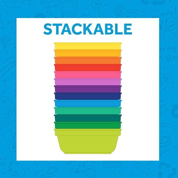 Re-Play 12 oz. Toddler Bowls Set of 6 - Kids Deep-Walled, Durable & Reusable Snack and Meal Bowls, Dishwasher & Microwave Safe, BPA-Free, Made in USA from Recycled Plastic, Fairytale