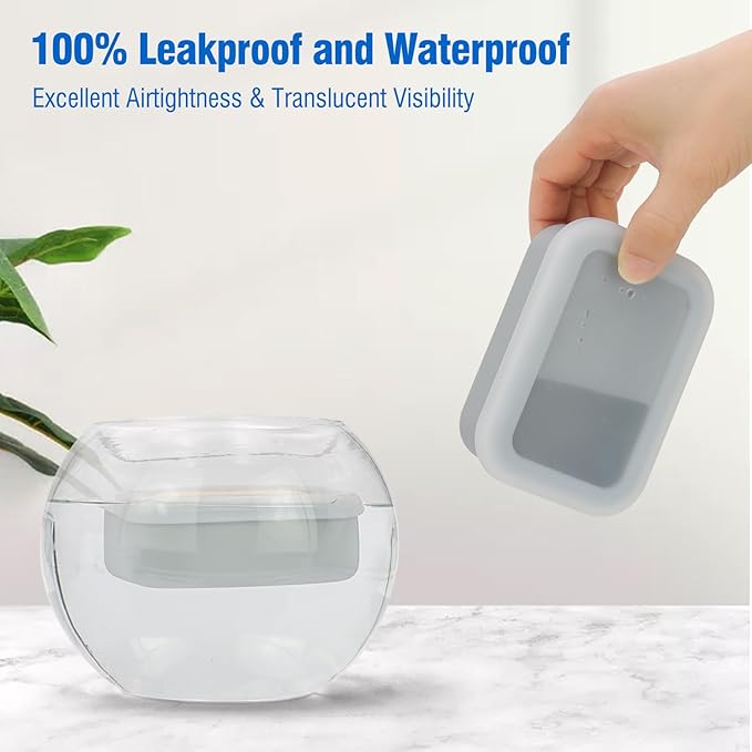 Compact Leakproof Travel Soap Case, Silicone Travel Soap Container, Portable Soap Box with Drainage Layer, Shatterproof Soap Holder for Bathroom, Gym (Gray)