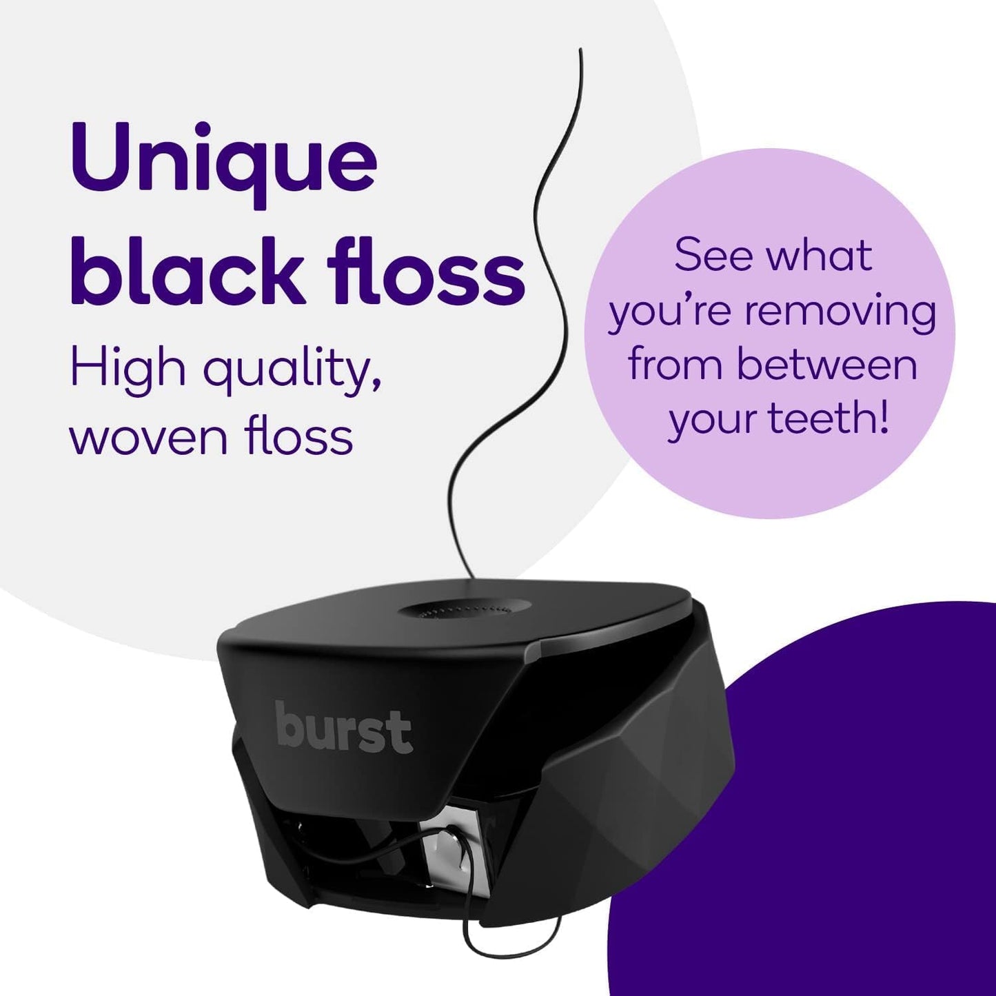 BURST Expanding Dental Floss Refills (32 Yards/3 Pack) | Juniper Berry Aroma Bobbins | Woven Tooth Floss | Stain-Absorbing | Vegan | Paraben, BPA & Cruelty-Free | Smart Expanding Floss Refills
