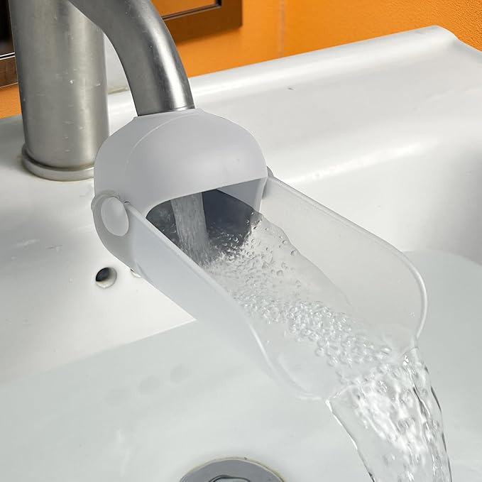 KOMIDK Faucet Extender for Bathroom Sink Faucet Extender for Toddlers Bathroom Sink Kitchen Bathtub (Grey)