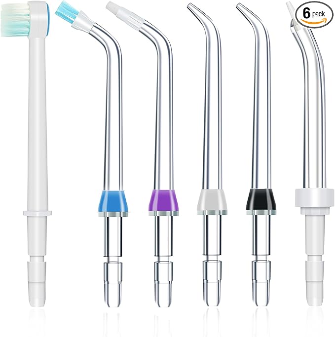 Replacement Tips for Waterpik Water Flosser,Replacement Classic Jet Tips Compatible Brush Heads for Waterpik (AquaFlosser 6 Tips)