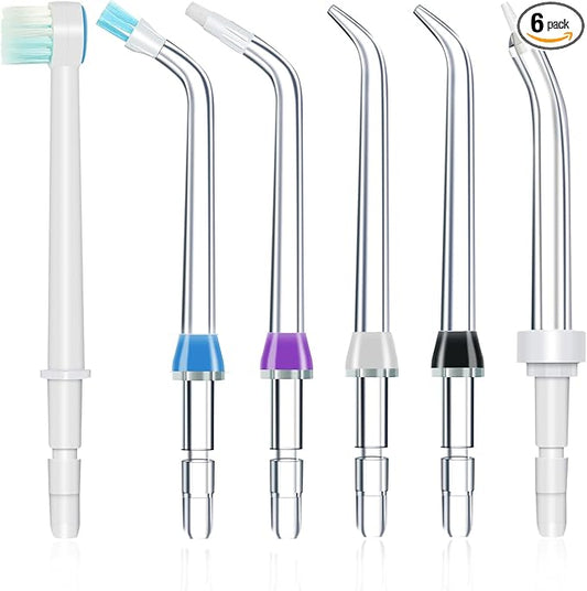 Replacement Tips for Waterpik Water Flosser,Replacement Classic Jet Tips Compatible Brush Heads for Waterpik (AquaFlosser 6 Tips)