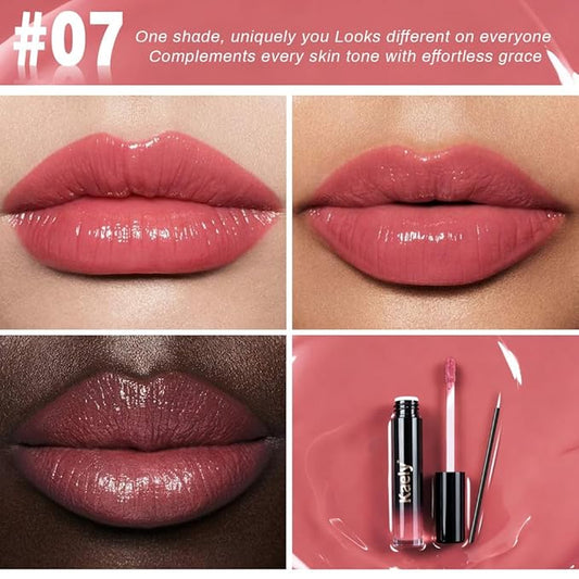 Kaely Longwear No-Budge Lipstick for Women, Highly Pigmented Liquid Lip Color Makeup, Non-Transfer Lip Gloss Stain Waterproof Smudge Proof 24 Hour, Instant Shine, Vegan & Cruelty-Free, 07 CHARMED