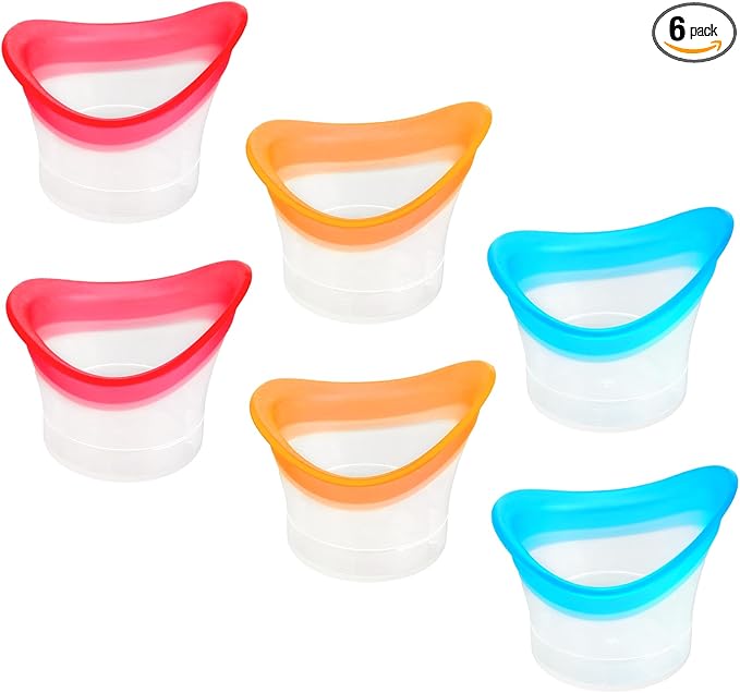 Eye Wash Cups for Eye Wash Bath Kit 6 Pack Silicone Eyes Cleaning Cup Reusable Eyewash Cleaner Cups Portable Eyes Rinse Cup Care Tool for Relief Cleansing Make up Dust Quick Discomfort