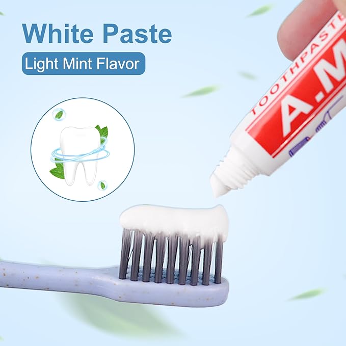 Toothpaste Bulk Travel Size, Disposable Small Travel Portable Mini Compact Pocket Size Toothpaste for Bad Breath, Vacation/Hotel/Camping Shelter/Homeless/Nursing Home/Charity 0.35 oz/ 10g (60 Tubes)