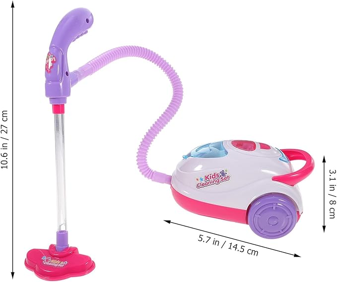 Kisangel Pretend Vacuum Cleaner for Boys and Multifunctional Cleaning Tools Kit with Broom Mop and Bucket Enhances Skills and Imaginative Play No Battery Needed Playhouse Random Color