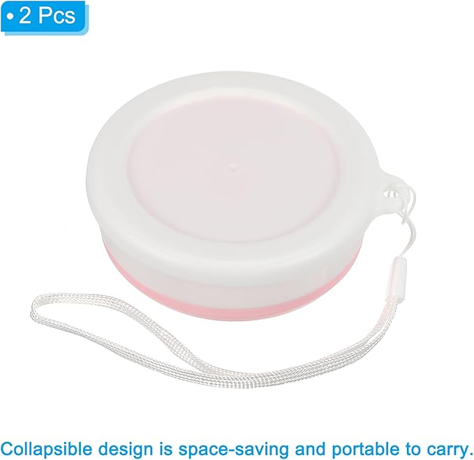 PATIKIL Collapsible Cup, 2 Pack 200mL Travel Folding Cup Silicone Portable Drinking Cup for Camping Hiking Outdoors, Pink