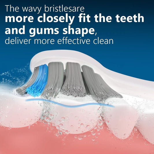 NatraProw Toothbrush Heads for Sonicare Replacement Heads,Brush Heads Compatible with Philips Sonicare Snap-On Electric Toothbrush,Bamboo Charcoal Bristle,6 Count