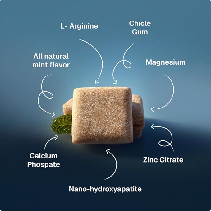 Enamio Mint Remineralizing Gum with Nano Hydroxyapatite for Enamel Support & Sensitive Teeth - Xylitol Gum, Plastic Free, Sugar Free, Natural Oral Care - No Aspartame- Made in USA - 2 Pack