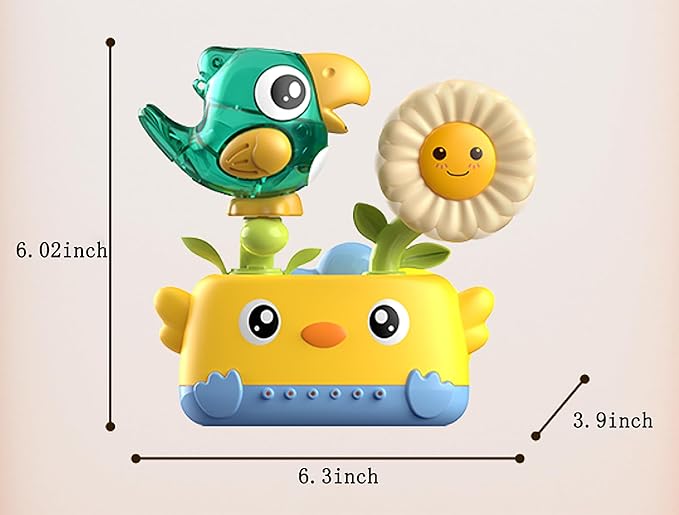 Interactive Bath Toys for Toddlers,Baby Waterfall Bathtub Toy W/Suction Cup & Spoon,Waterfall Spinning Gears Toys for Babies (Ages 1-3)