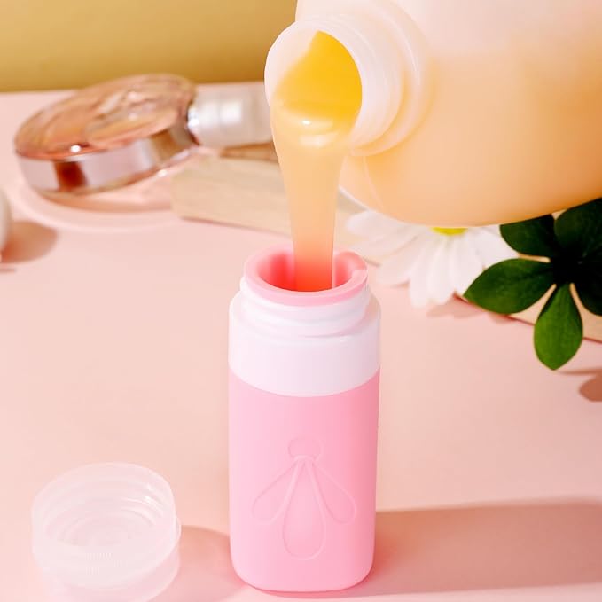 INSFIT Travel Bottles for Toiletries, TSA Approved 2oz Travel Size Containers, BPA Free Leak Proof Squeezable Silicone Tubes for Shampoo Conditioner Lotion Soap with Labels