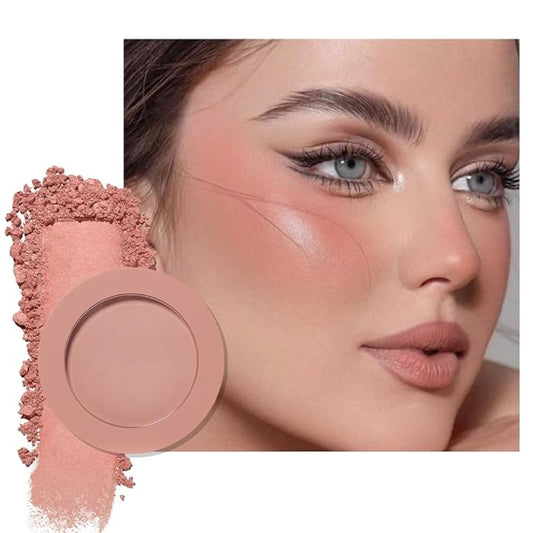 Single Warm Peach Orange Matte Powder Blush Palette Face Makeup, Blush for Looks Younger Cheeks, Monochrome Cream Blushes Lightweight Long Lasting, Blush for Women All Skin Tones Paleta de, 03