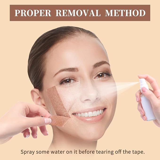 3 Rolls Instant Face Lift Tape, Facial Myofascial Patch for Wrinkles Treatment Sticker for V Line Lifting Sagging Skin, Forehead Fines, Eyelid, Nasolabial Folds, Laugh Neck Lines, 1cm/2cm/2.5cm*5m