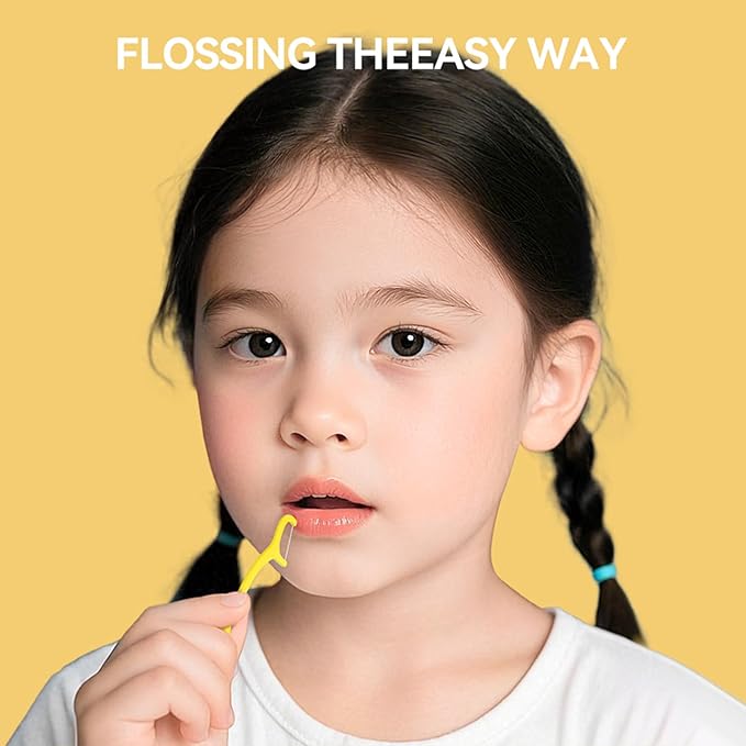 Super Deer Children's Dental Floss Sticks,120 Count, Individually Packaged, Ages 3+, Shred Resistant, Perfect for School, Travel & Playdates