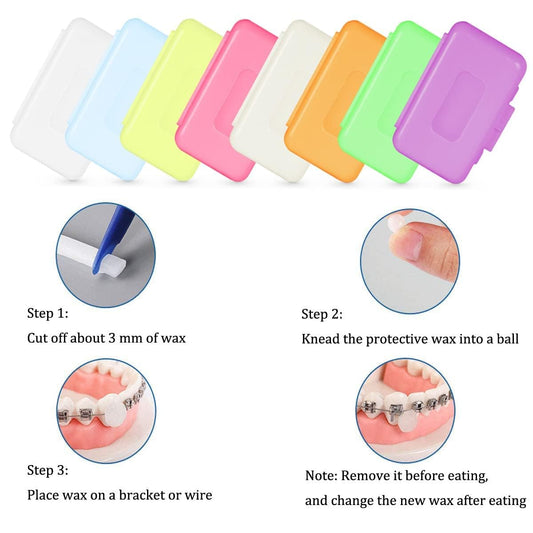 OBTANIM 12 Pack Blue Braces Wax Dental Care Orthodontic Wax for Braces Wearer