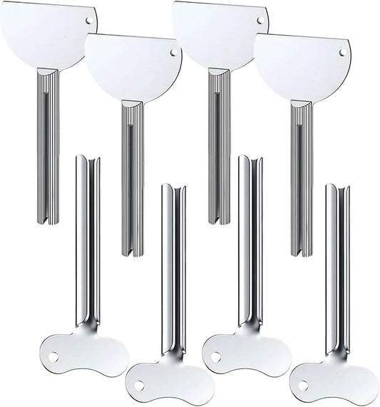 Toothpaste Squeezer, 2026 New Metal Tube Squeezer Key, Manual Toothpaste Roller Tube Wringer for Paint, Cream, Cosmetic and Hair Dye (8 Pcs)