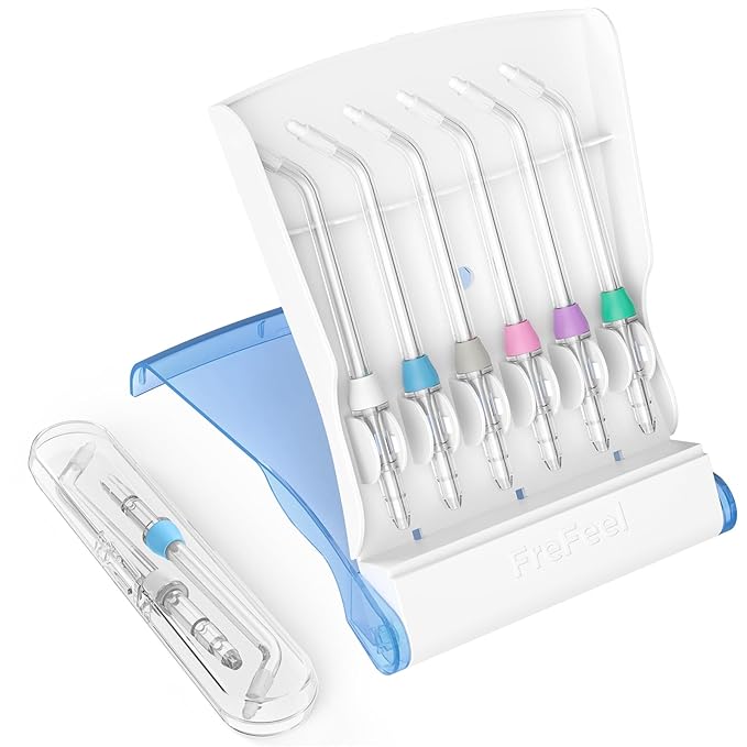 Replacement Heads for Waterpik, Replacement Picks for Water Pik Water Flosser (8 Orthodontic Tips + Storage Case + Travel Case)