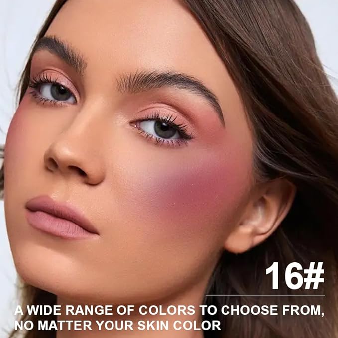 Matte Powder Blush for Cheeks – Long Lasting Natural Face Blusher Makeup, Lightweight Blendable Cheek Color for Women, Vegan & Cruelty-Free – #16 Wine Red