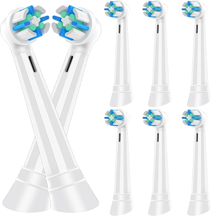 8 Pack iO Replacement Heads Compatible with Oral B iO, for Oral B iO 2/3/4/5/6/7/8/9/10 Series Toothbrushes, Medium Bristles, Soft Yet Effective, White