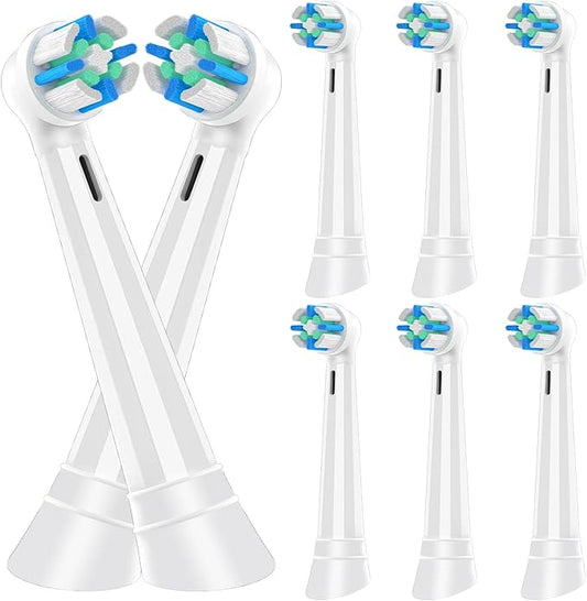 8 Pack iO Replacement Heads Compatible with Oral B iO, for Oral B iO 2/3/4/5/6/7/8/9/10 Series Toothbrushes, Medium Bristles, Soft Yet Effective, White
