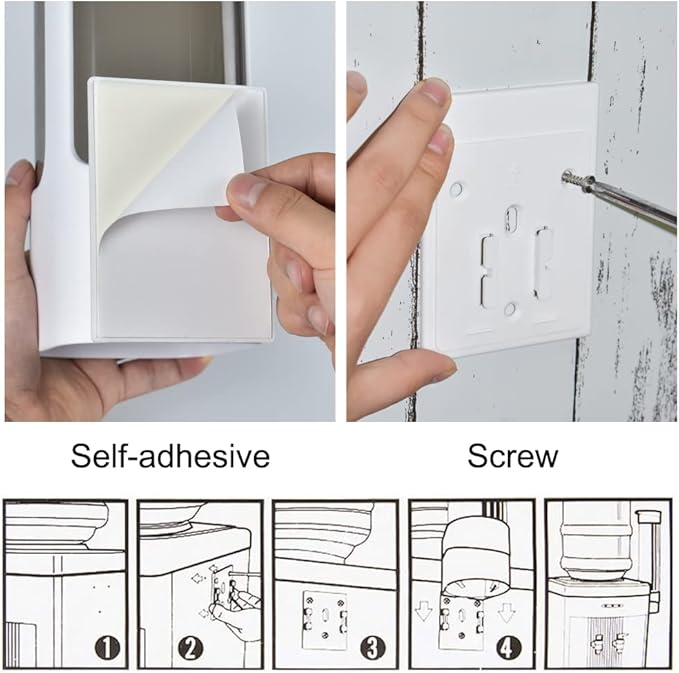 Cup Dispenser, Pull Type Water Cooler Cup Holder Fit 3oz-5oz Disposable Paper Plastic Cups, Wall Mount Bathroom Mouthwash Cups Dispenser with Paste for Home Office Hospital (Grey)
