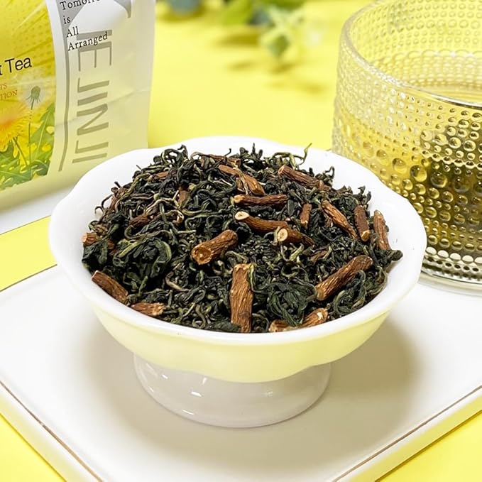 XIEJINJI Dandelion Tea, 100% Pure Dandelion Root & Leaf, 4.2g*40Count, Re-usable for Brew, Caffeine-Free Herbal Blend to Support Liver & Kidney Function, Eco-Conscious Tea Bags