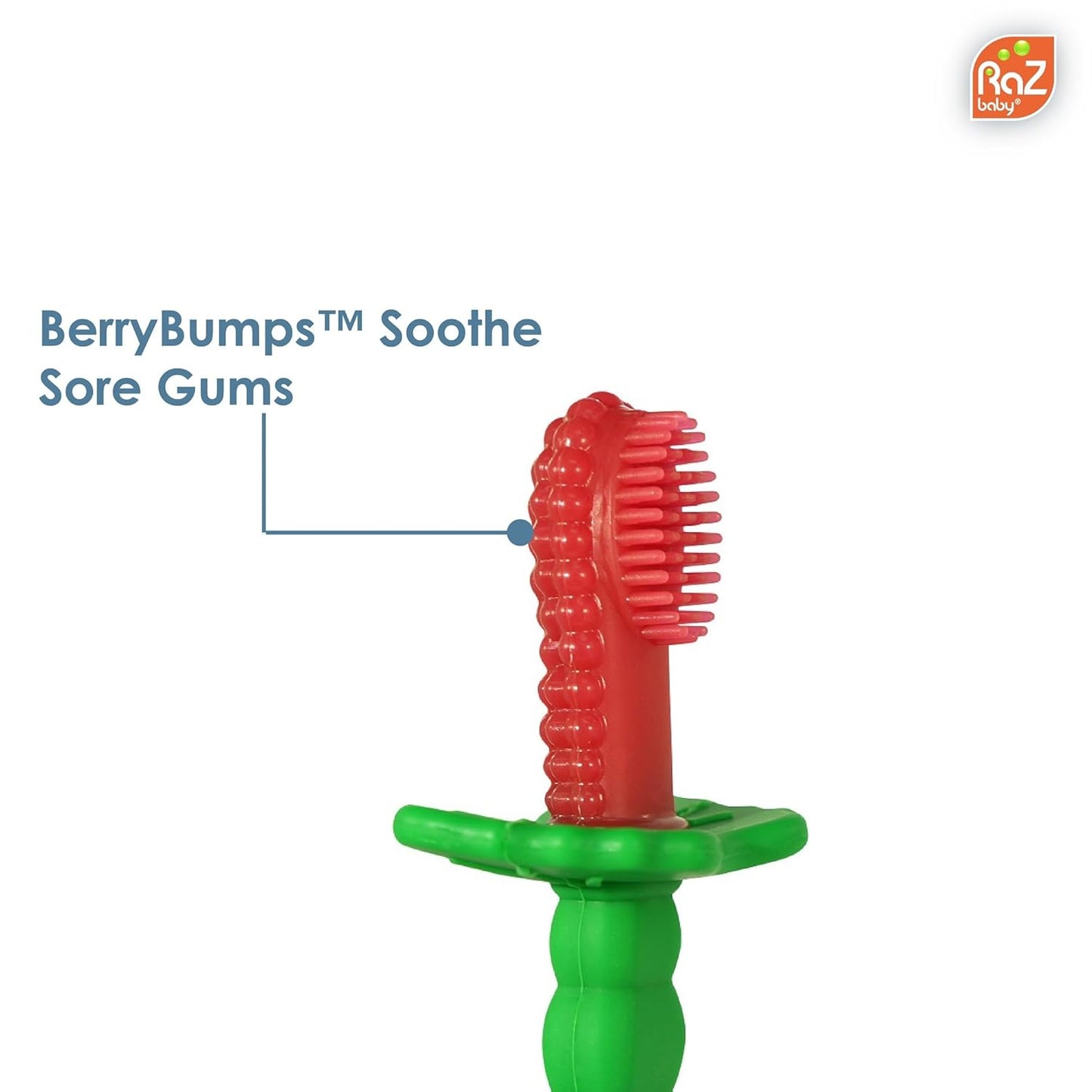 RaZbaby RaZBerry Baby Toothbrush – Multi-Textured Silicone for Gentle Cleaning & Teething Relief – Perfect for Early Oral Care & Self-Brushing – BPA-Free, Easy to Hold, Dishwasher & Sterilizer Safe