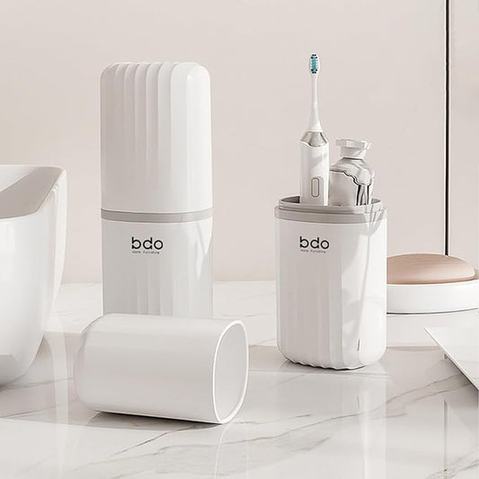 Toothbrush Travel Case Portable Toothbrush Holders with Cover Leakproof Toothbrush & Toothpaste Holder for Traveling School Camping Business Trip Bathroom