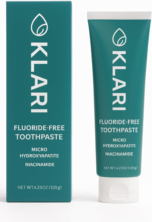 KLARI Niacinamide Whitening Toothpaste – Fluoride-Free with Micro Hydroxyapatite – Helps Brighten Your Smile – 4.23 oz