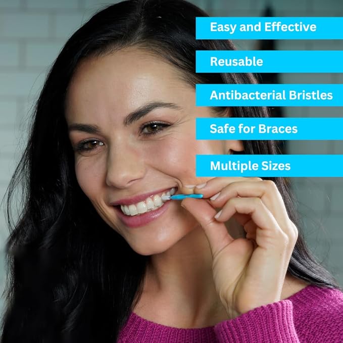 Piksters Interdental Brushes, 40 pk, Size 5, Interdental Tooth Brush for Large Gaps, Gum Soft Bristles for Plaque Removal, Safe for Braces