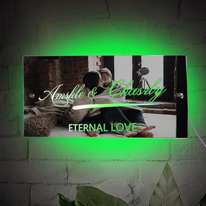 Personalized Couples LED Name Light Custom LED Light Up Mirror Multi Colour Lighting, Custom Name Neon Sign Light Wall Decor for Bedroom