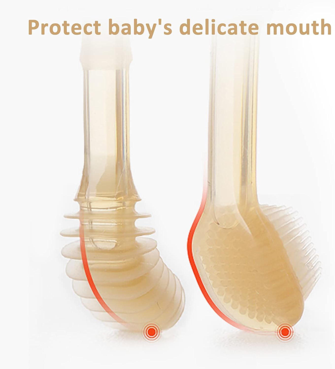 SHARE&CARE Baby Toothbrush and Baby Tongue Cleaner for Toddler Oral Care, Soft Silicone Toothbrush