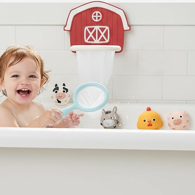 Kids Bath Toys, Interactive Water Game, Bathtub Basketball Hoop Suction Cups for Kids Boys Girls, Fun Pool Beach Bathroom Toy, Water Play Set for Bath Time Entertainment and Learning