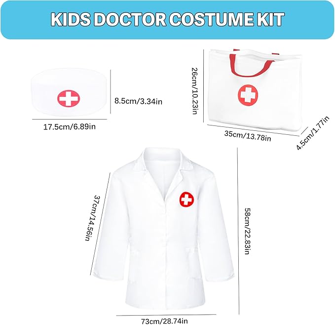 Doctor Kit for Toddlers 3-5 - Play Veterinarian Set Toys for 3 4 Year Old Boys Girls, Pretend Play Medical Kit with Dog, Bag, Costume, Stethoscope, Birthday Christmas Stocking Stuffers Gifts for Kids