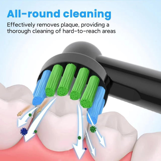 16pcs Precision Toothbrush Heads Compatible with Oral B Electric Toothbrushes, Black