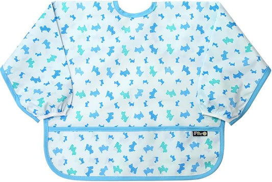 Long Sleeve Waterproof Bib for Toddlers – Soft Feeding Smock for Baby Mealtime, Self-Feeding,BPA-Free, Easy Clean