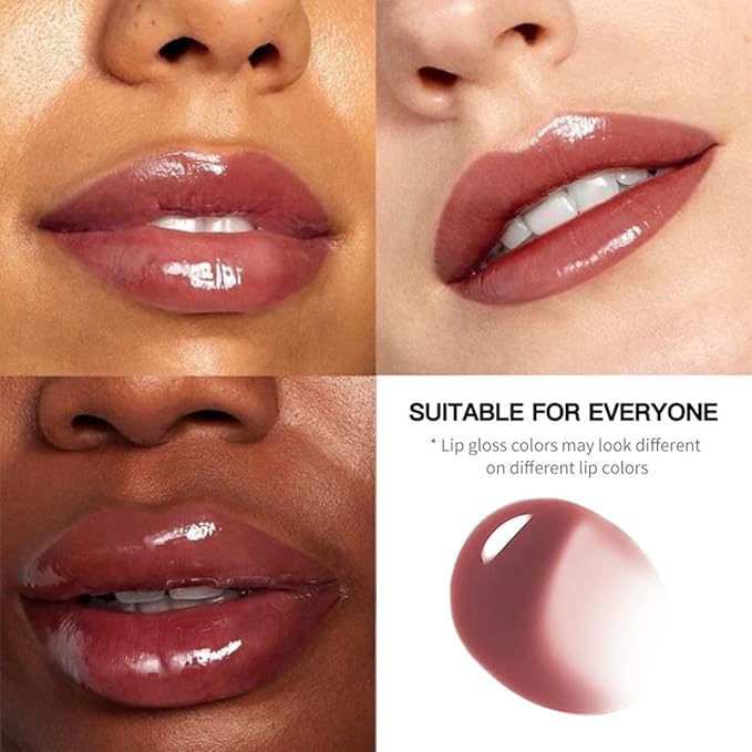 Browm Honey Butter Lip Stain Tinted Lip Gloss,Shine Moisturizing Plumper Liquid Lipstick for Women,Natural Nourishing Hydrating Lip Balm for Dry Lips,Lightweight Lip Liner Care Makeup,Vegan #12